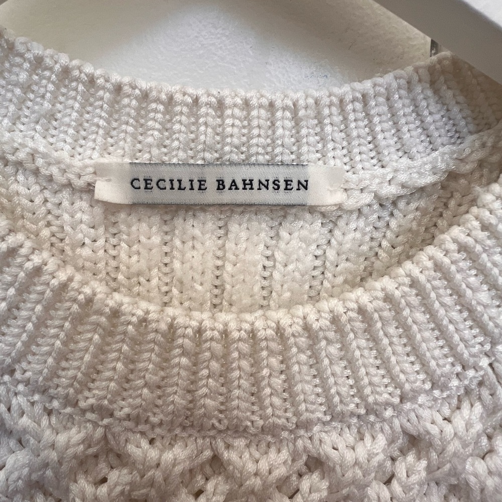 Cecilie Bahnsen Faye Organza-detailed Knit Top S - Picture 5 of 10